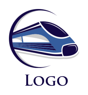 transportation logo template high speed bullet train in swoosh - logodesign.net