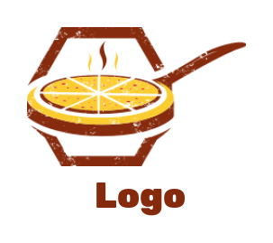 restaurant logo template hot Italian restaurant pizza in pan 