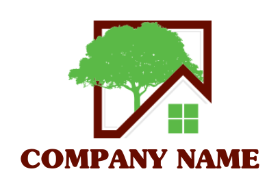 property logo house merged with square and tree