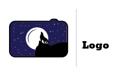 photography logo howling wolf inside the camera