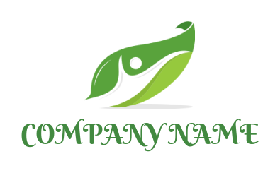 generate a community logo of human on the leaf