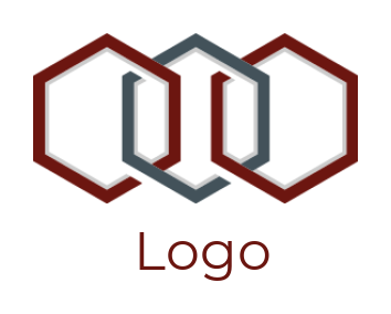 consulting logo illustration interlinking hexagon chain - logodesign.net