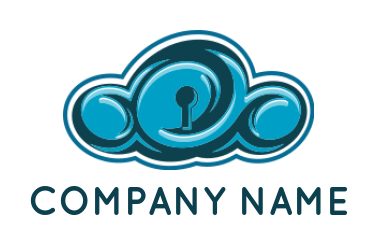 security logo icon keyhole in clouds - logodesign.net
