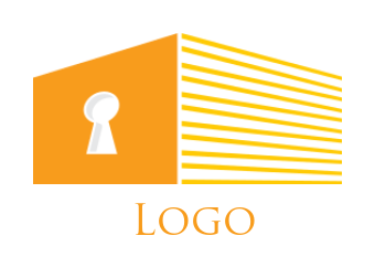 storage logo keyhole box with horizontal lines