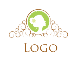 generate a beauty logo of a lady Inside circle