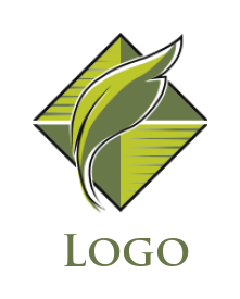 landscape logo icon create nature of leaf and rhombus