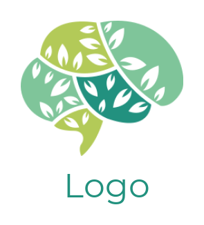 make a research logo leaves merged in brain