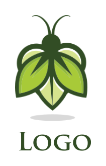 generate a pet logo of leaves with flying bee