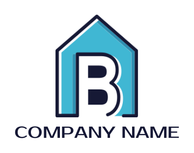 create a Letter B logo inside line art home