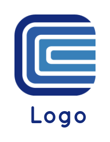 Letter C logo online in shape of square