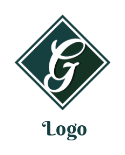 Make a Letter G logo in diamond shape