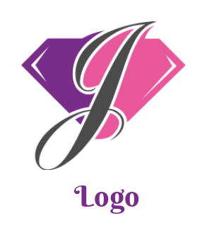 Letter J logo icon in diamond shape
