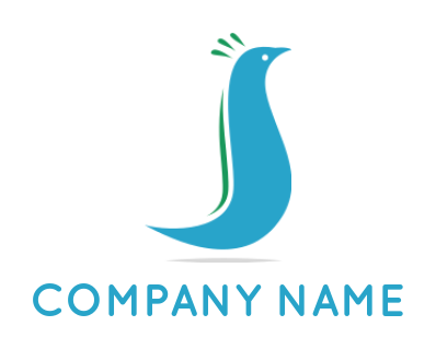 pet logo maker peacock forming Letter J