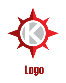 Letter K logo in circle forming compass