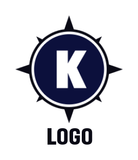 Create a Letter K logo inside compass