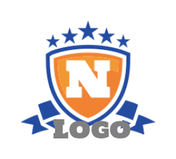 Letter N logo image combined with shield
