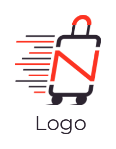 Letter N logo image in luggage bag