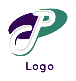 alphabets logo oval shape behind Letter P