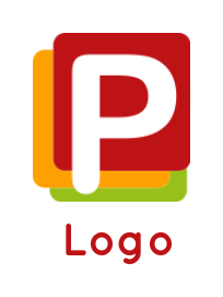 Letter P logo online inside three squares