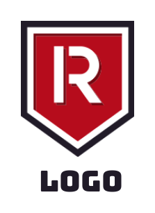 Letter R logo template in shield 