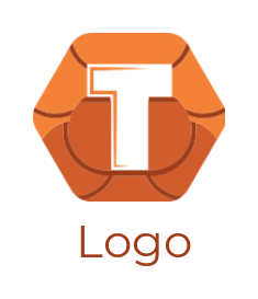 Design a Letter T logo inside polygon shape