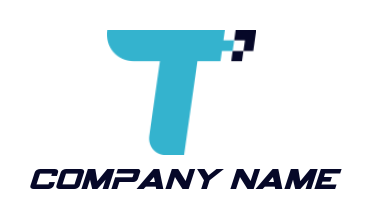 Make a Letter T logo merged with pixels