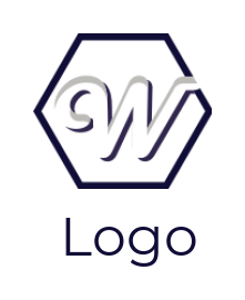 Letter W logo image inside polygon shape