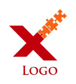 Make a Letter X logo merged with puzzles 