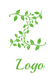 Make a Letter Z logo made of leaf vines
