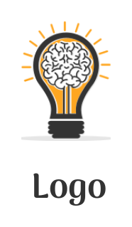 consulting logo maker lighted bulb with brain