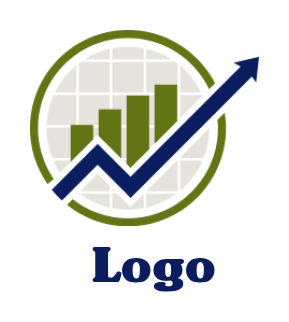 investment logo line arrow and bar graph - logodesign.net