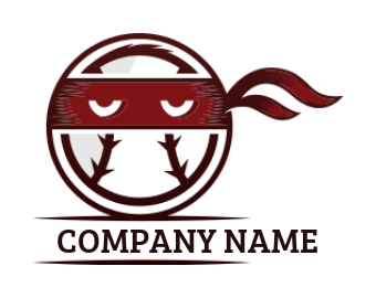 create a sports logo of line art baseball ninja