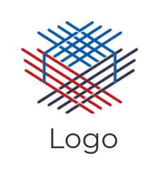 arts logo icon line art box in hexagon shape