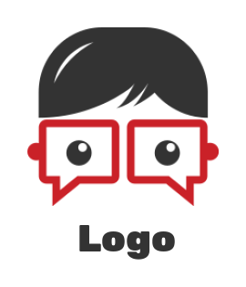 communication logo of chat box glasses of geek