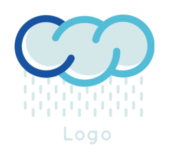 alphabets logo line art cloud rain forming C