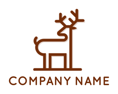 make an animal logo line art deer with antlers - logodesign.net