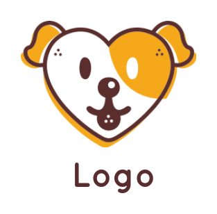 make an pet logo line art dog in heart shape - logodesign.net