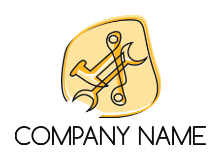 handyman logo line art hammer and wrenches