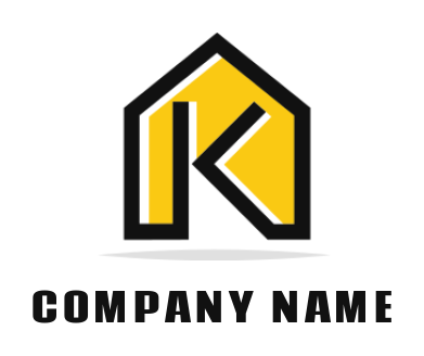 alphabets logo line art home with Letter K