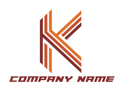 alphabets logo maker line art forming Letter K