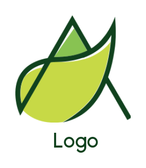 alphabets logo line art leaf forming Letter A