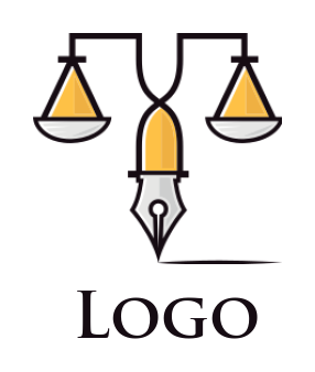 attorney logo legal scale merged with pen nib