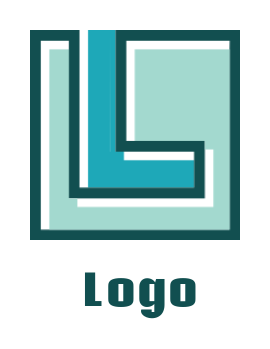 alphabets logo line art Letter L in square