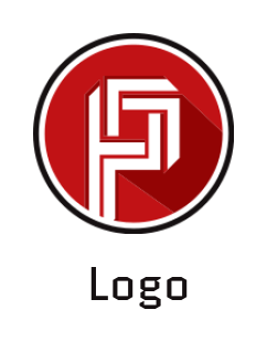 alphabets logo line art forming P inside circle