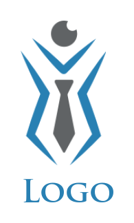 HR logo symbol line art person with tie