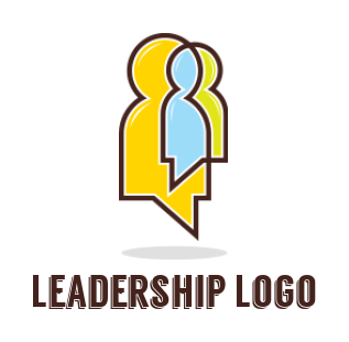 communication logo speech bubble in human shape