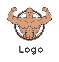 make a fitness logo line style bodybuilder - logodesign.net