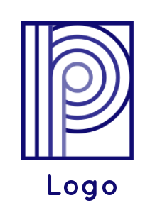 Letter P logo made of lines and rectangle shape
