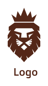 animal logo lion silhouette with crown shield