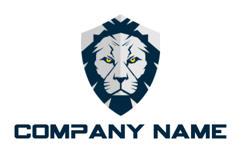 generate an animal logo of lion face in shield